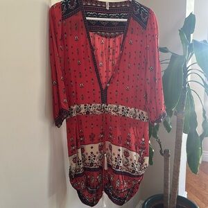 Red Sheer Bohemian jumper